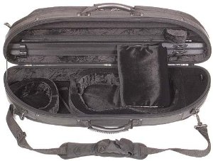 Gewa 307V Sports Style Half-Moon 4/4 Violin Case with Blue-Black Exterior and Black Interior